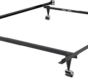 GTU Furniture Adjustable Steel Metal Bed Frame, for Box Spring & Mattress Set, Fits Twin/Full/Queen (Twin/Full/Queen)