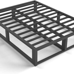 10 Inch California King Bed Frame with Steel Slat Support, Low Profile King Metal Platform Bed Frame Support Mattress Foundation, No Box Spring Needed/Easy Assembly/Noise Free