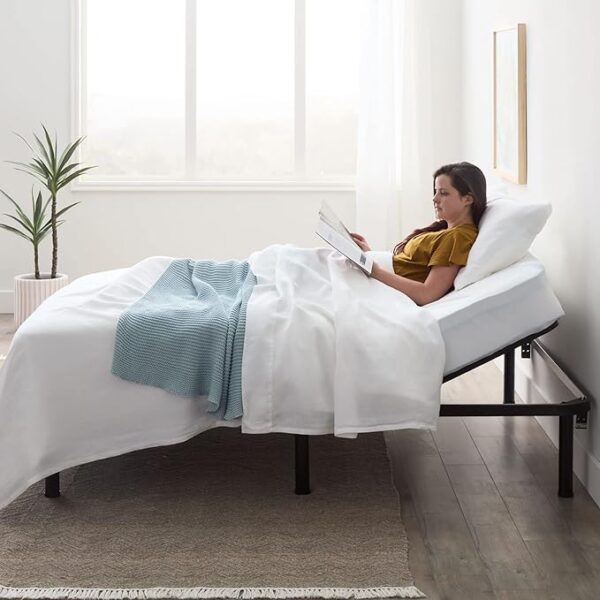 Linenspa Adjustable Bed Frame - Independent Head and Foot Incline - Powerful Quiet Motor - Easy Tool Free Assembly - Lounge - Watch TV - Working - Reading - Ergonomic - Electric Bed Base - Queen Size - Image 4
