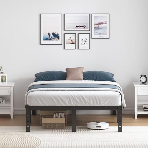 Full Size Bed Frame, 14 Inch Heavy Duty Metal Platform Bed Frame No Box Spring Needed, Storage Space, No Noise, Easy Assembly - Image 3