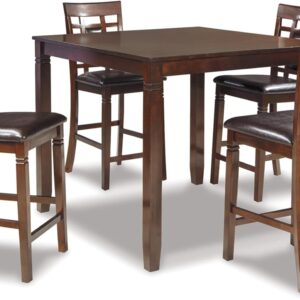 Signature Design by Ashley Bennox 5 Piece Counter Height Dining Set, Includes Table & 4 Barstools, Brown