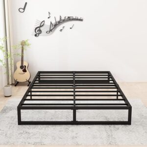 9 Inch King Bed Frame Sturdy Mattress Foundation, Heavy Duty Metal Platform with Steel Slats Support No Box Spring Needed, Noise Free, Easy Assembly, Black