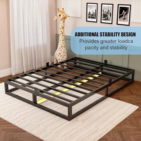 10 Inch California King Bed Frame with Steel Slat Support, Low Profile King Metal Platform Bed Frame Support Mattress Foundation, No Box Spring Needed/Easy Assembly/Noise Free - Image 3