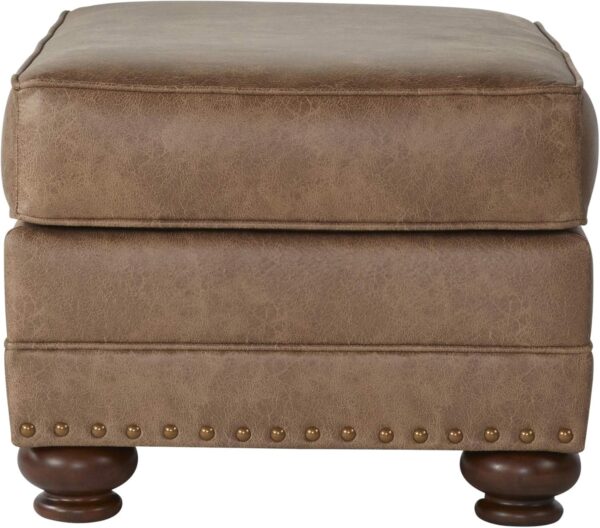 Roundhill Furniture Leinster Faux Leather Arm Chair and Ottoman, Jetson Ginger - Image 5