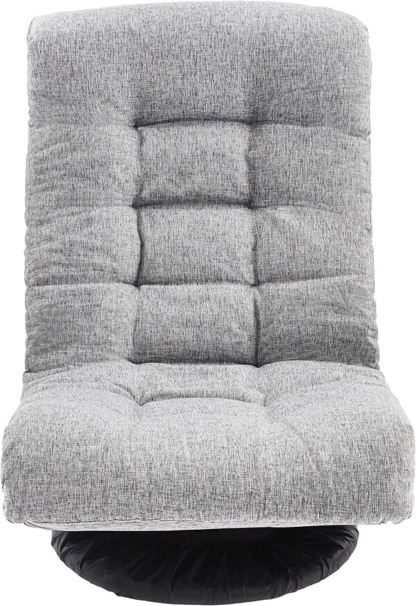Amazon Basics Swivel Foam Lounge Chair with Headrest, Adjustable, 26.3"D x 23.5"W x 13.7"H, Grey - Image 5
